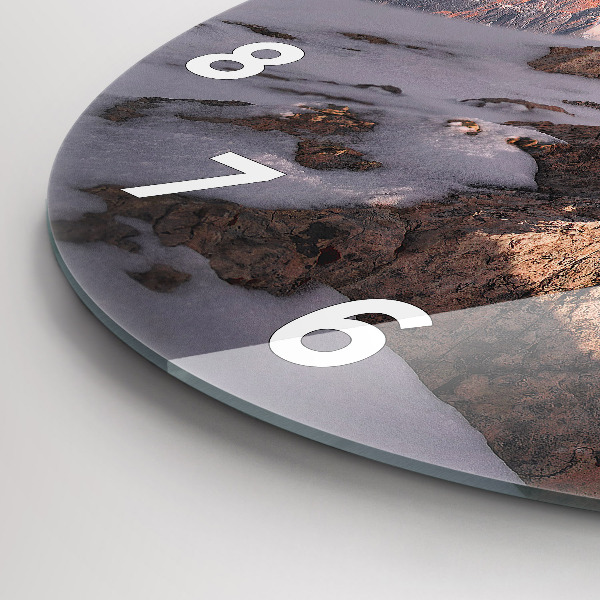 Reloj de pared redondo Montaña cubierta de nieve