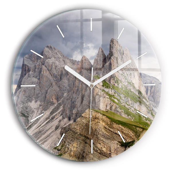 Reloj de cristal redondo Montañas rocosas