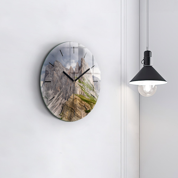 Reloj de cristal redondo Montañas rocosas