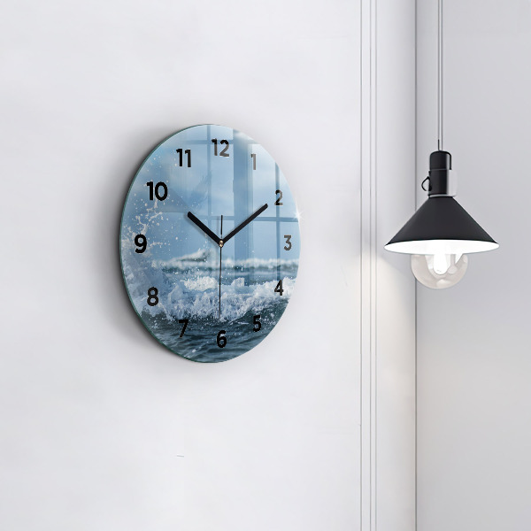Reloj de cristal redondo Fotografía de olas