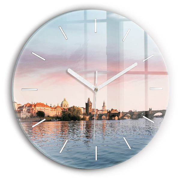 Reloj redondo pared Puente de Carlos en Praga