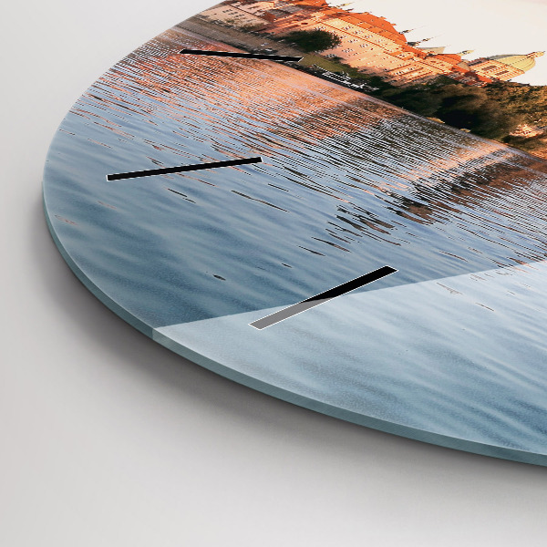 Reloj redondo pared Puente de Carlos en Praga