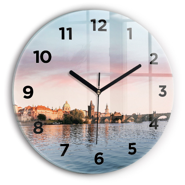 Reloj redondo pared Puente de Carlos en Praga
