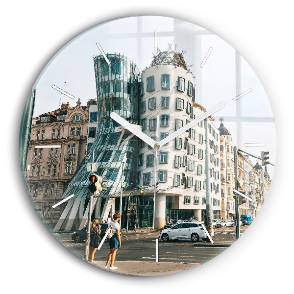 Reloj de cristal redondo Casa danzante Praga