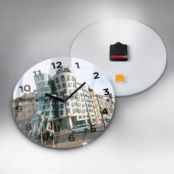 Reloj de cristal redondo Casa danzante Praga