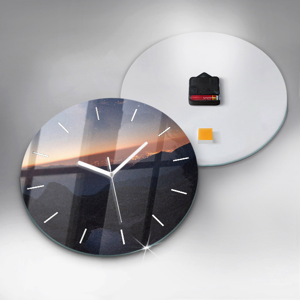 Reloj de pared redondo Montañas al atardecer