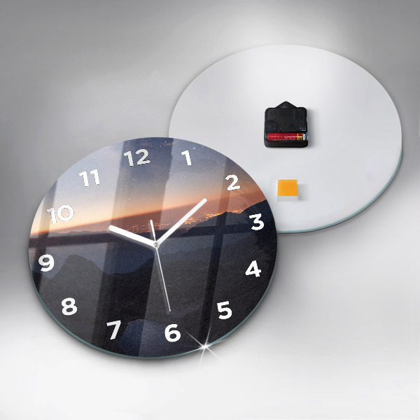 Reloj de pared redondo Montañas al atardecer