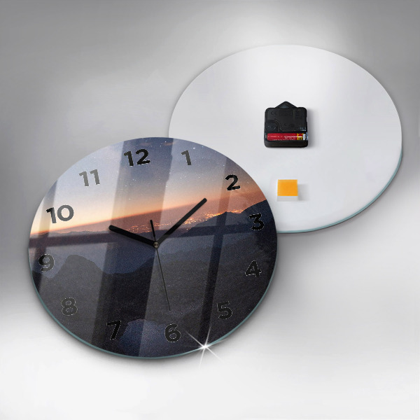 Reloj de pared redondo Montañas al atardecer