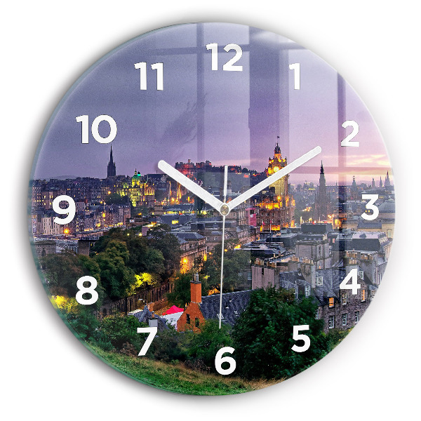 Reloj de pared redondo Edimburgo desde Calton Hill