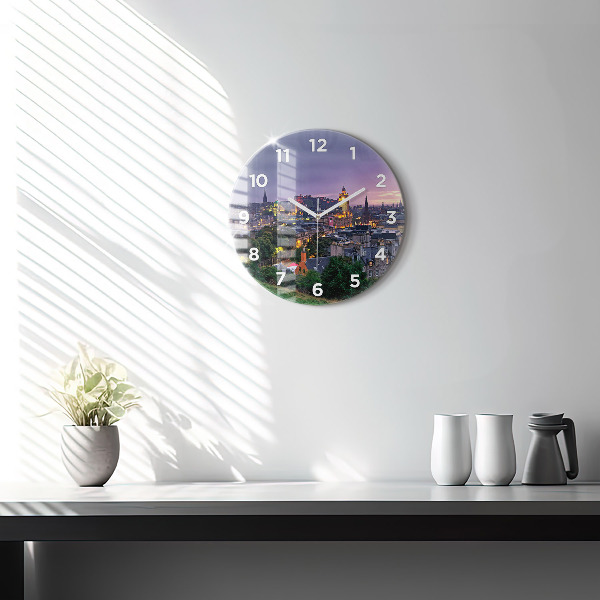 Reloj de pared redondo Edimburgo desde Calton Hill