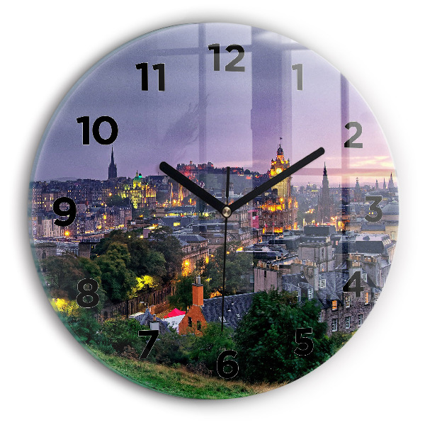 Reloj de pared redondo Edimburgo desde Calton Hill
