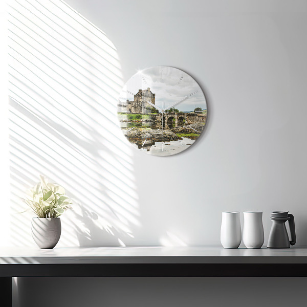 Reloj de pared redondo Castillo de Eilean Donan Escocia
