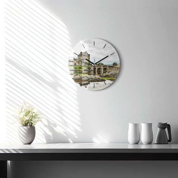 Reloj de pared redondo Castillo de Eilean Donan Escocia