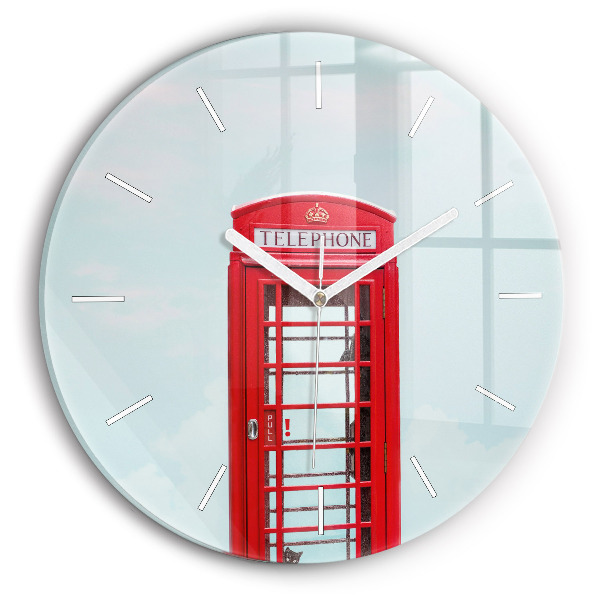 Reloj de pared redondo Cabina telefónica