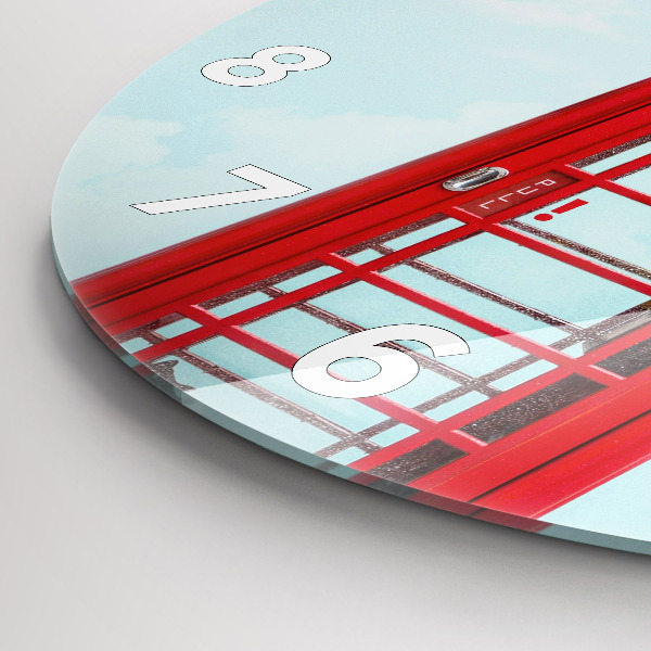 Reloj de pared redondo Cabina telefónica