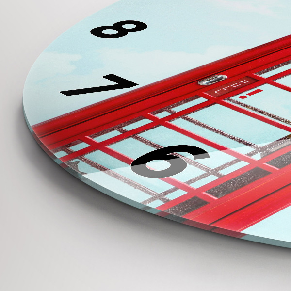 Reloj de pared redondo Cabina telefónica