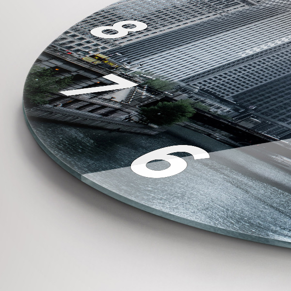 Reloj de pared redondo Barco con vista panorámica de la ciudad