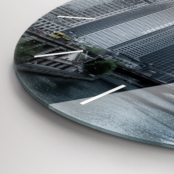 Reloj de pared redondo Barco con vista panorámica de la ciudad