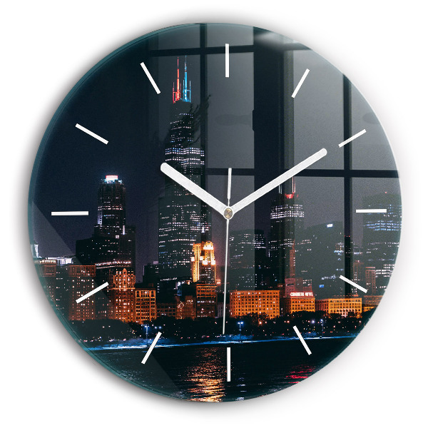 Reloj de pared redondo Paisaje urbano de Chicago