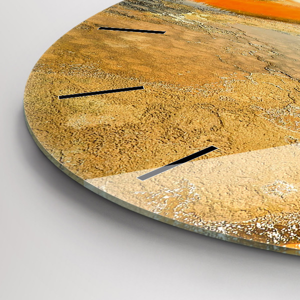 Reloj redondo pared Lago con montañas