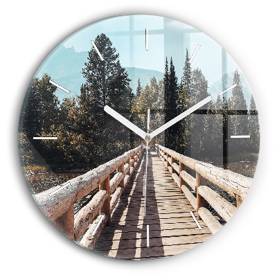 Reloj de cristal redondo Montañas en Yellowstone