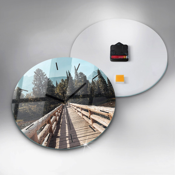 Reloj de cristal redondo Montañas en Yellowstone