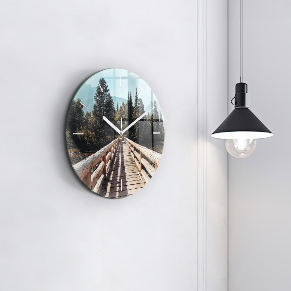 Reloj de cristal redondo Montañas en Yellowstone