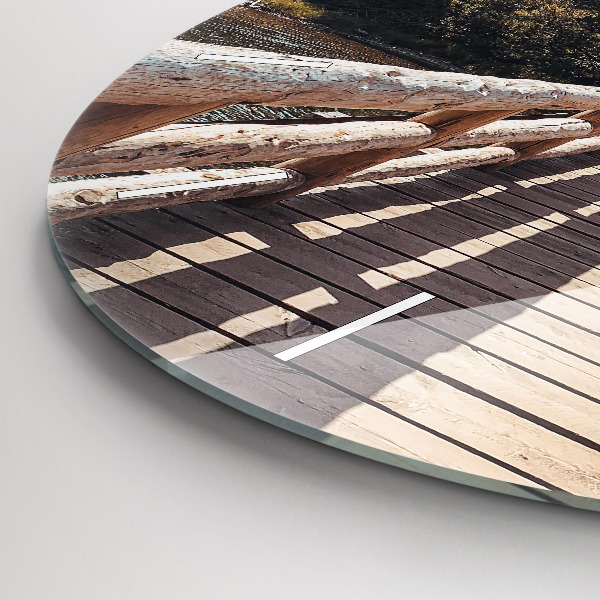 Reloj de cristal redondo Montañas en Yellowstone