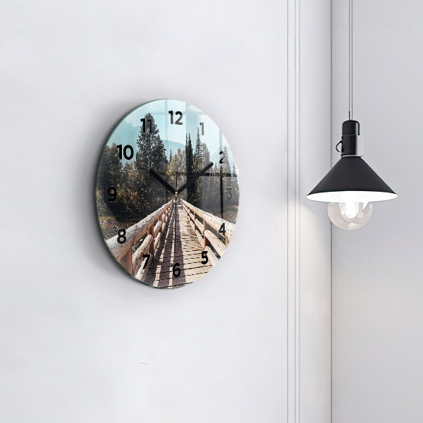 Reloj de cristal redondo Montañas en Yellowstone