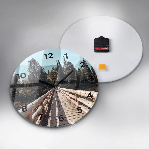 Reloj de cristal redondo Montañas en Yellowstone