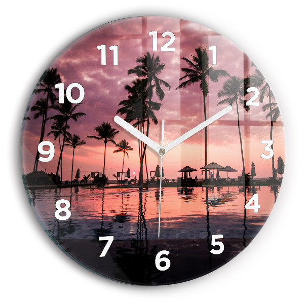 Reloj de cristal redondo Palmeras en Hawai