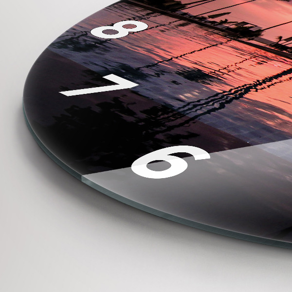 Reloj de cristal redondo Palmeras en Hawai