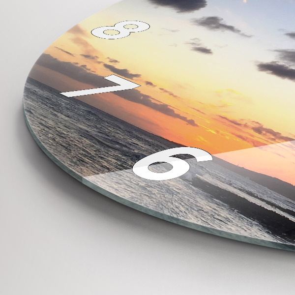 Reloj redondo pared Palmera y amanecer