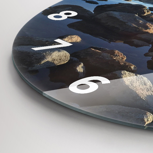 Reloj de cristal redondo Vista del mar