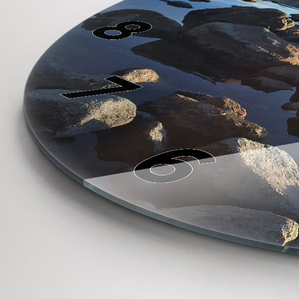 Reloj de cristal redondo Vista del mar