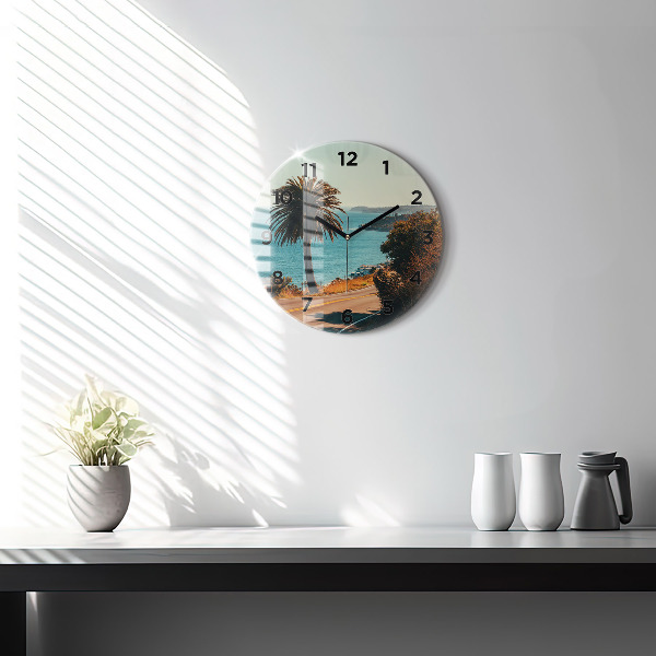Reloj redondo pared Palmeras en Malibú