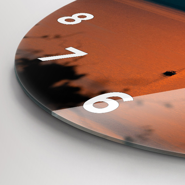 Reloj redondo pared Lago Balaton al atardecer