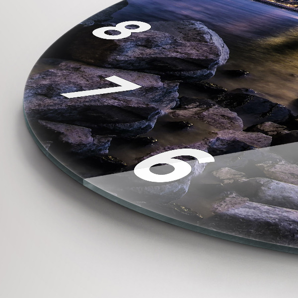 Reloj de pared redondo Costa rocosa bajo el puente