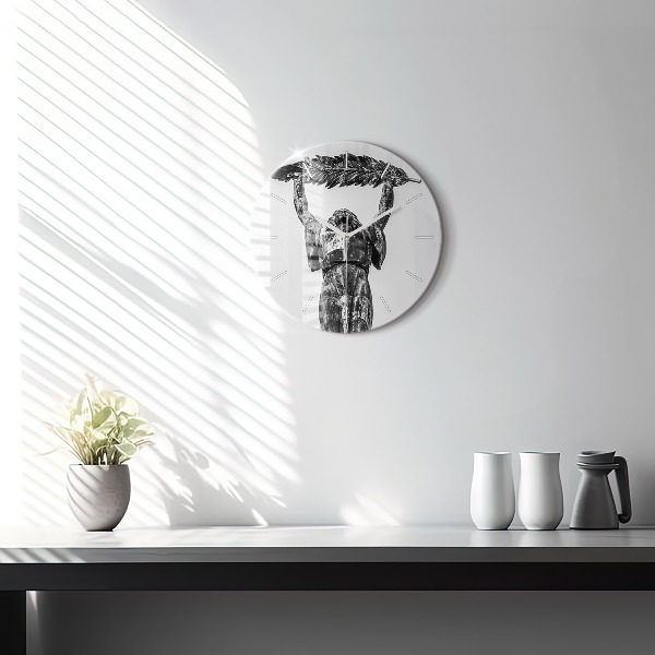 Reloj de cristal redondo La Estatua de la Libertad en Budapest