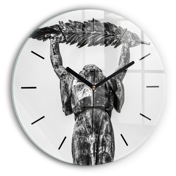 Reloj de cristal redondo La Estatua de la Libertad en Budapest