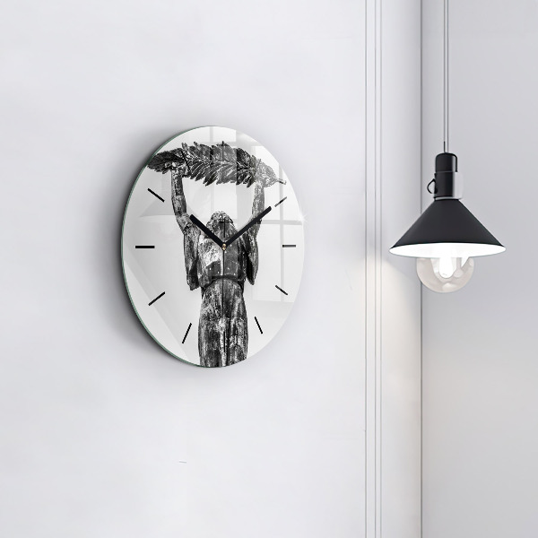 Reloj de cristal redondo La Estatua de la Libertad en Budapest