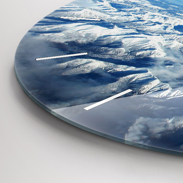 Reloj de cristal redondo Barco de pesca en el puerto