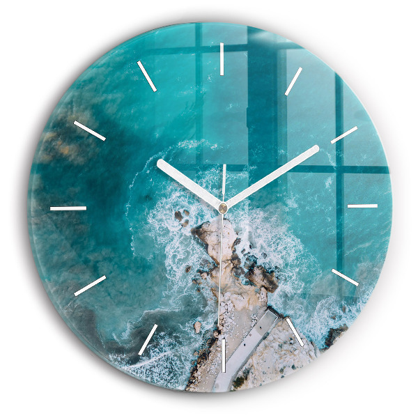 Reloj de cristal redondo Fiordos en la Costa Blanca