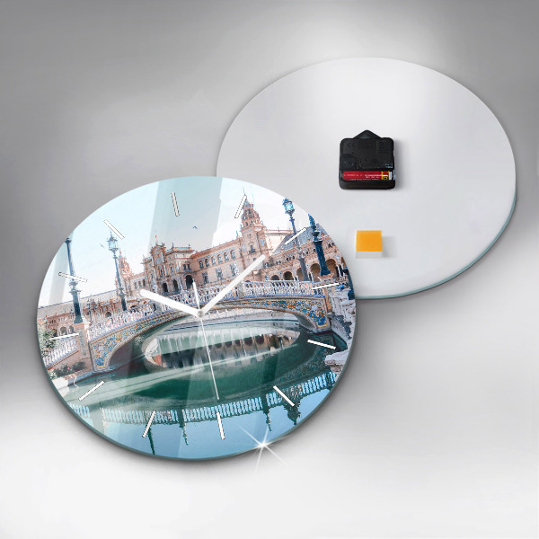 Reloj de pared redondo Plaza de España en Sevilla
