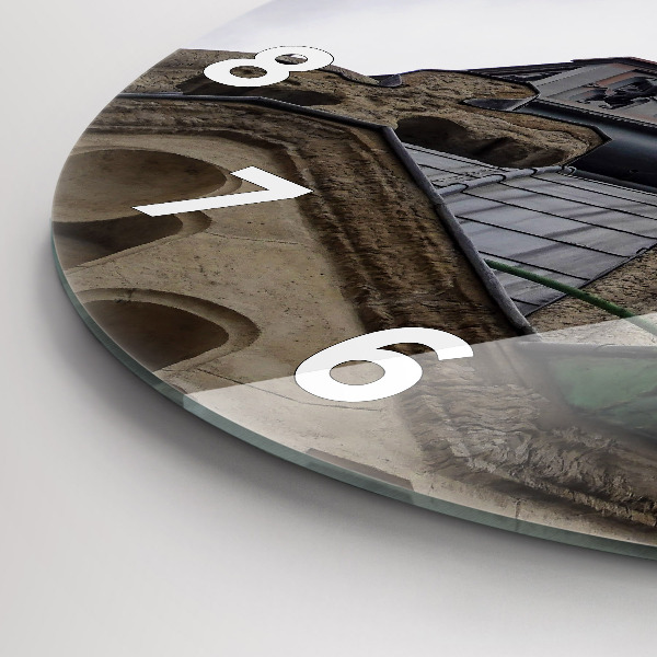 Reloj redondo pared Estatua de Nuestra Señora en Lyon