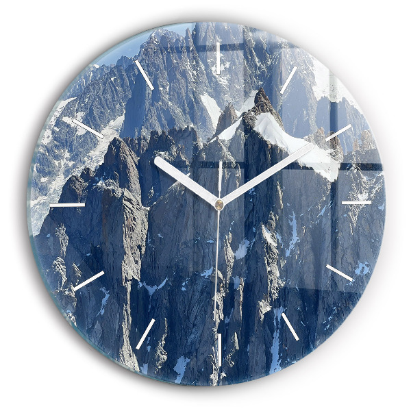 Reloj de pared redondo Los Alpes en invierno