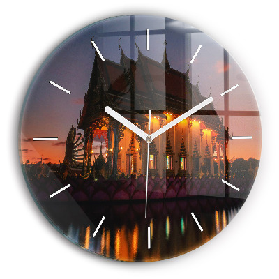 Reloj redondo pared Templo en Bangkok