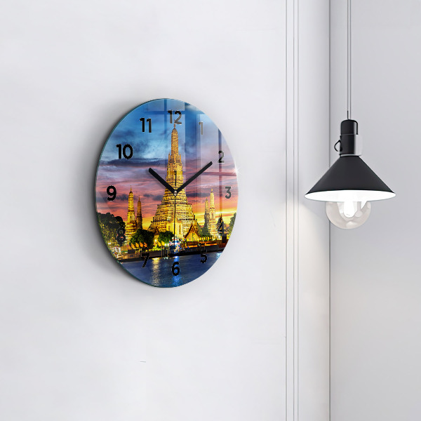 Reloj de pared redondo Templo en Bangkok