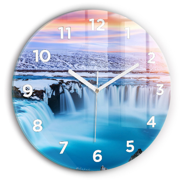Reloj de pared redondo Cascada de Godafoss Islandia