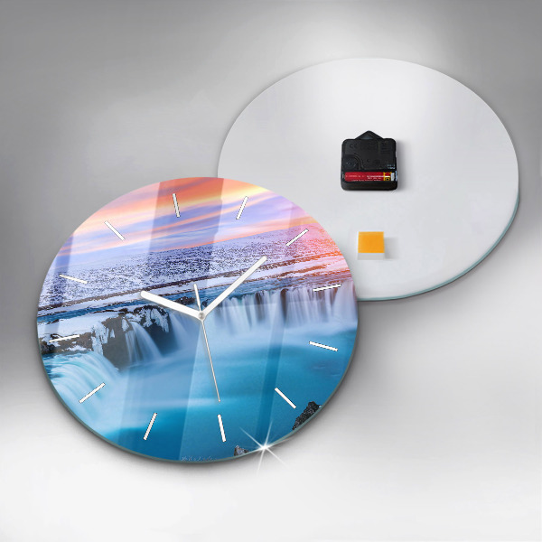 Reloj de pared redondo Cascada de Godafoss Islandia
